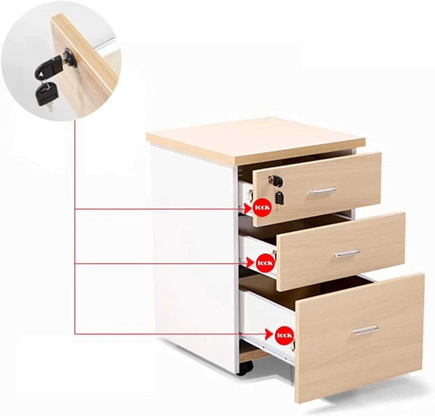 قفل کشو TERRIFI، 30 میلی متر، روکش کروم، قفل فشاری برای کابینت، میز و کمد، کلید مشابه، به همراه کلیدها، پیچ های نصب، بسته 4 عددی قفل کشو TERRIFI، 30 میلی متر، روکش کروم، قفل فشاری برای کابینت، میز و کمد، کلید مشابه، به همراه کلیدها، پیچ های نصب، بسته 4 عددی