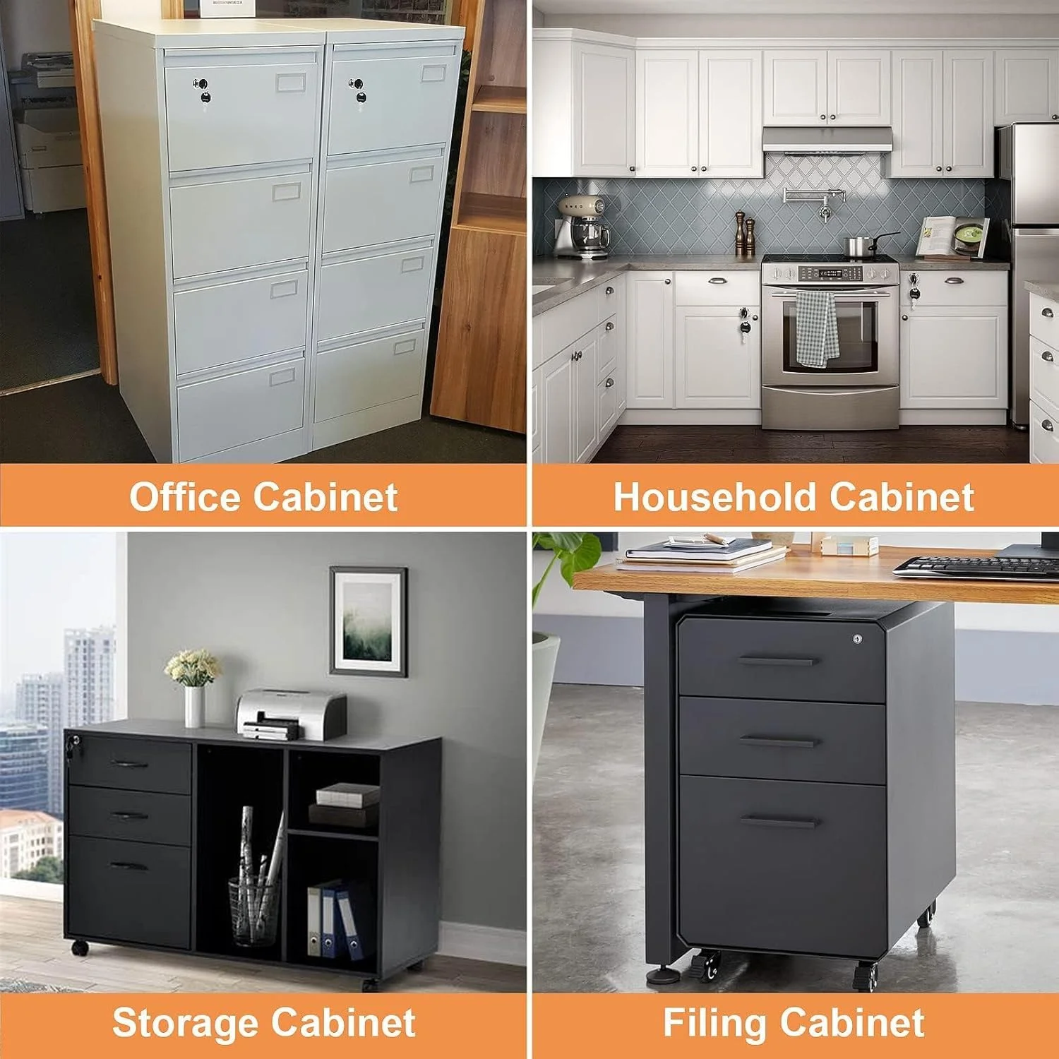 ست قفل کابینت امنیتی 4 عددی، قفل چرخشی 22 میلی متری با کلید، برای مبلمان، کابینت، صندوق پستی، کشو، منزل و اداره