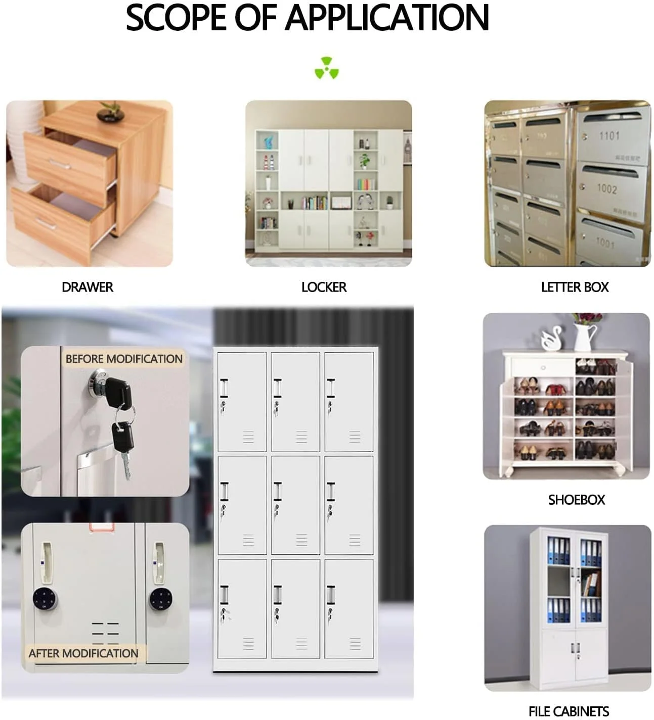 قفل دیجیتال الکترونیکی رمزدار MAKINGTEC، قفل حریم خصوصی مبلمان با صفحه لمسی و رمز عبور برای کابینت، صندوق پستی، فایل، سونا، کشو، کمدهای مدرسه، نصب آسان (2.56 اینچ، مشکی)