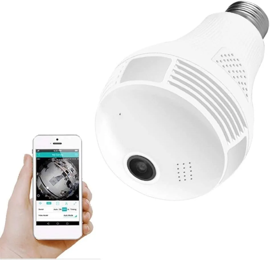 دوربین امنیتی مخفی 360 درجه، وای فای 1080P HD، دید در شب، مانیتور کودک خانگی، سازگار با iOS و Android