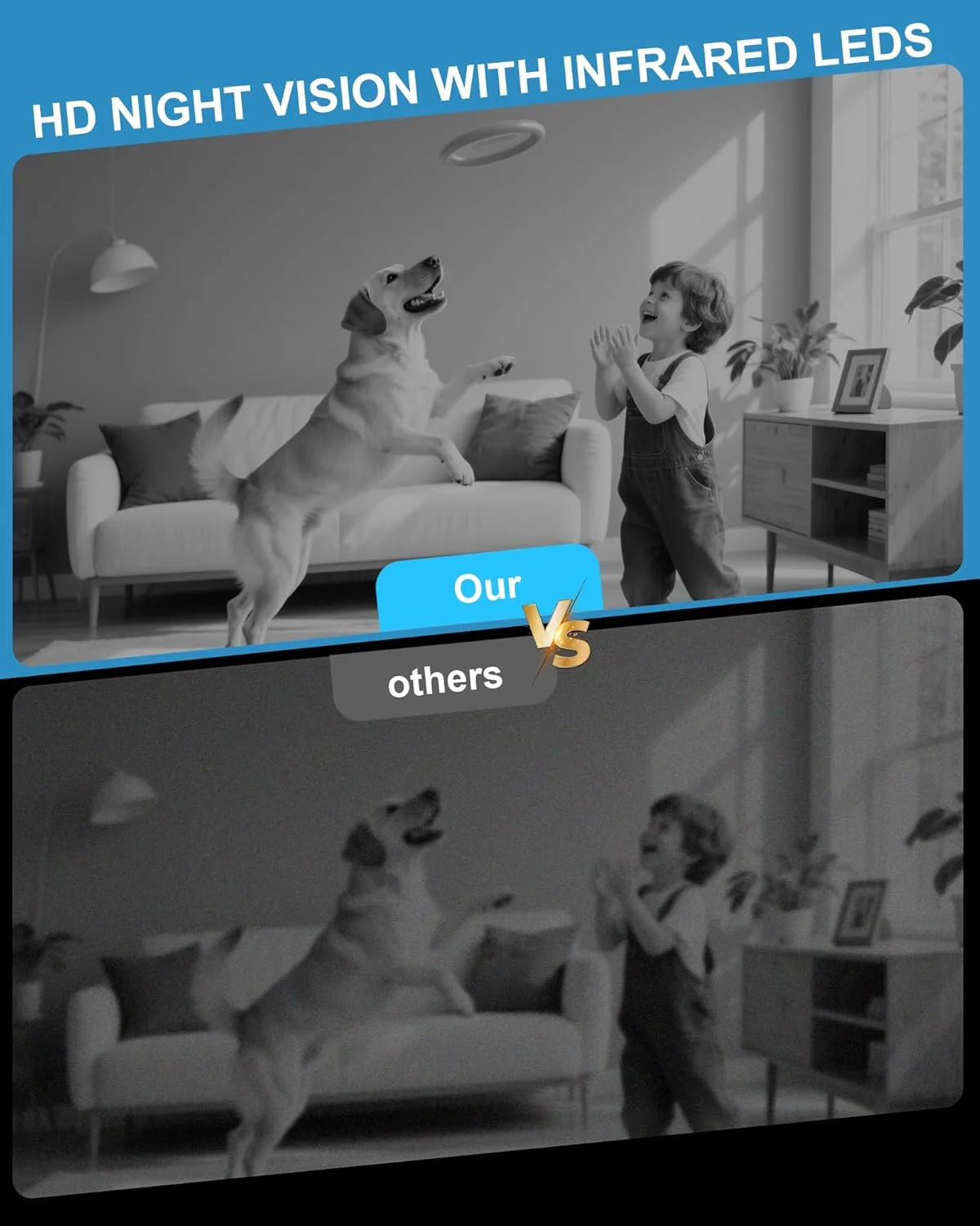 دوربین کوچک 1080P HD AOBOCAM برای امنیت داخلی با کنترل از طریق اپلیکیشن، تشخیص حرکت و دید در شب، وای فای بی سیم قابل شارژ، دوربین حیوانات خانگی برای خانه/دفتر کار، ذخیره چرخه 24/7 (مشکی)