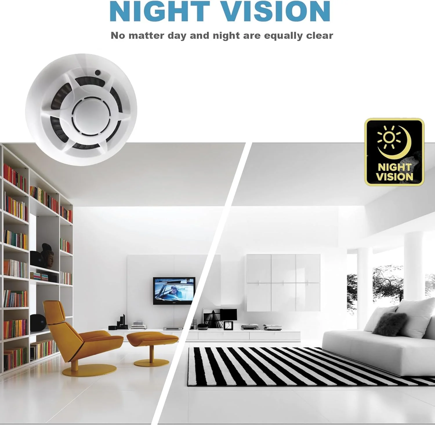 آشکارساز دوربین مخفی DWKINPING، دوربین امنیتی بی سیم 1080P داخلی با دوربین آشکارساز دود برای دوربین های امنیتی نظارتی خانگی داخلی/خارجی بی سیم، دید در شب برای خانه، کودک، حیوان خانگی