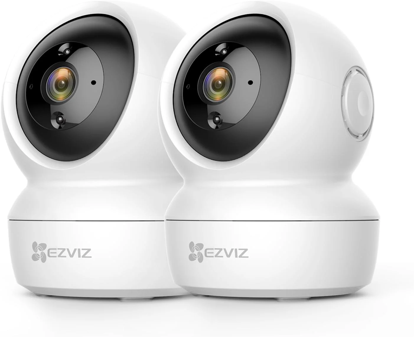 دوربین های امنیتی داخلی بی سیم EZVIZ بسته 2 عددی، 1080P، دوربین حیوانات خانگی، مانیتور کودک، ردیابی خودکار، تشخیص حرکت، دید در شب IR 10 متری، صدای دو طرفه، آلارم، کنترل Google Alexa (C6N)