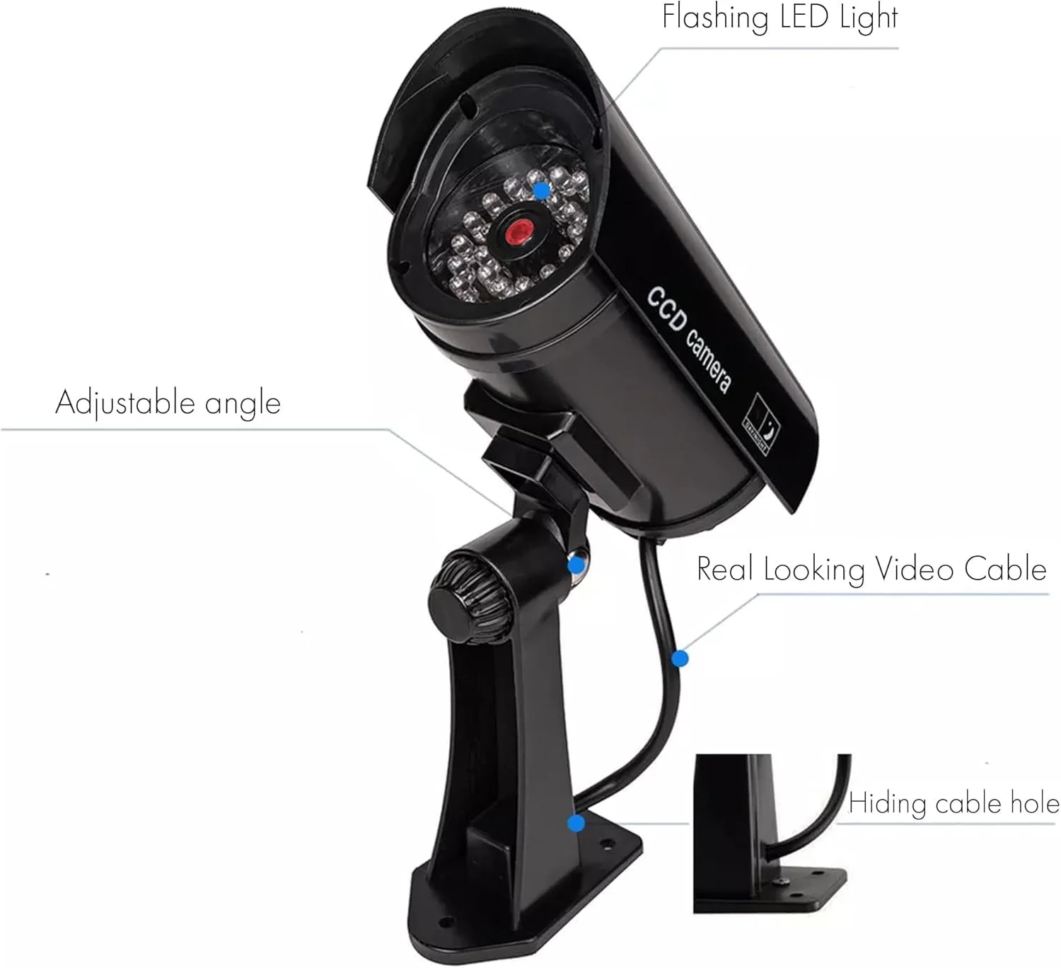 دوربین مداربسته غیر واقعی PRADAA - دوربین امنیتی جعلی ضد آب با چراغ LED قرمز چشمک زن، دوربین نظارتی واقعی برای داخل و خارج از خانه دوربین مداربسته غیر واقعی PRADAA - دوربین امنیتی جعلی ضد آب با چراغ LED قرمز چشمک زن، دوربین نظارتی واقعی برای داخل و خارج از خانه
