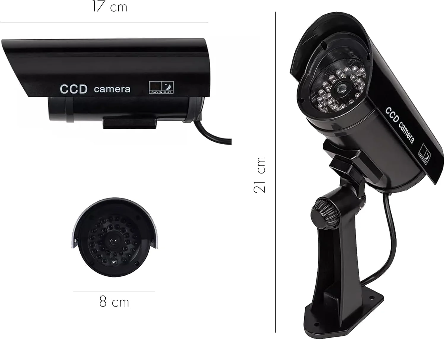 دوربین مداربسته غیر واقعی PRADAA - دوربین امنیتی جعلی ضد آب با چراغ LED قرمز چشمک زن، دوربین نظارتی واقعی برای داخل و خارج از خانه دوربین مداربسته غیر واقعی PRADAA - دوربین امنیتی جعلی ضد آب با چراغ LED قرمز چشمک زن، دوربین نظارتی واقعی برای داخل و خارج از خانه