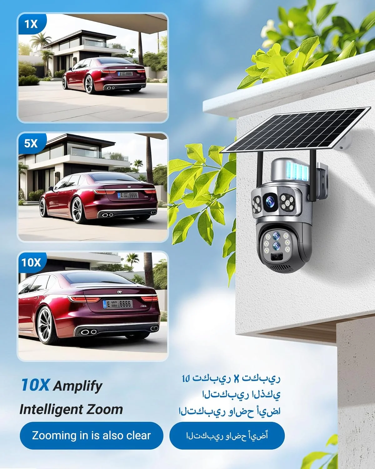 دوربین های امنیتی خورشیدی 4G سه لنز، دوربین های زوم 10X 6K برای امنیت خانه، دوربین باتری دار 360 درجه 12 مگاپیکسلی، دید در شب رنگی، تشخیص انسان با هوش مصنوعی، آلارم PIR، صدای دو طرفه، ضد آب و هوا دوربین های امنیتی خورشیدی 4G سه لنز، دوربین های زوم 10X 6K برای امنیت خانه، دوربین باتری دار 360 درجه 12 مگاپیکسلی، دید در شب رنگی، تشخیص انسان با هوش مصنوعی، آلارم PIR، صدای دو طرفه، ضد آب و هوا