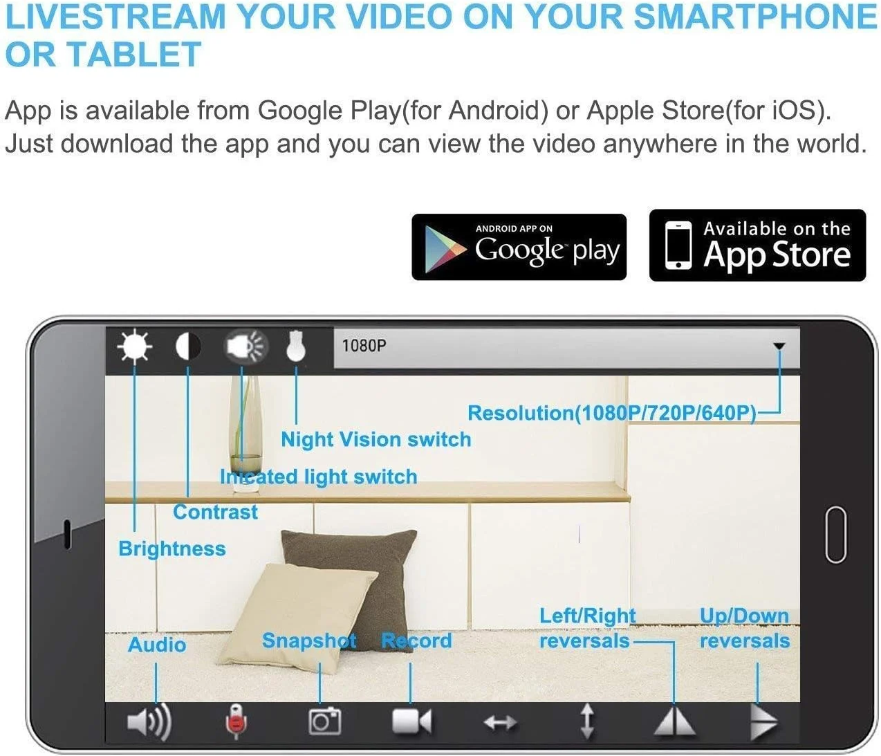 دوربین امنیتی وای فای 1080P با شارژر USB، دوربین امنیتی داخلی دید در شب، دوربین نظارتی بی سیم تشخیص حرکت با برنامه دوربین امنیتی وای فای 1080P با شارژر USB، دوربین امنیتی داخلی دید در شب، دوربین نظارتی بی سیم تشخیص حرکت با برنامه