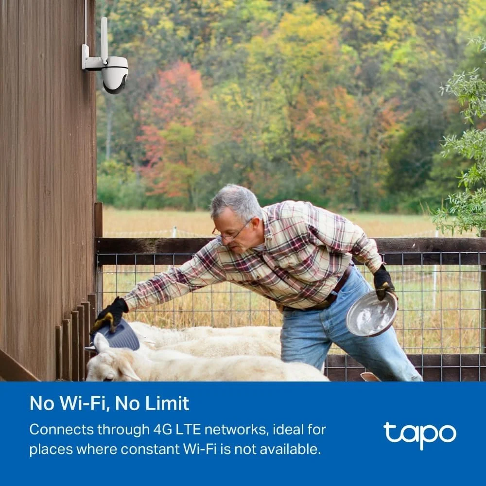 دوربین مداربسته بیرونی 360 درجه Tapo C501GW 4G با سیم کارت، بدون نیاز به Wi-Fi، دید در شب رنگی Starlight، تشخیص هوش مصنوعی رایگان، منبع تغذیه DC/PoE، IP66، ذخیره سازی محلی و ابری دوربین مداربسته بیرونی 360 درجه Tapo C501GW 4G با سیم کارت، بدون نیاز به Wi-Fi، دید در شب رنگی Starlight، تشخیص هوش مصنوعی رایگان، منبع تغذیه DC/PoE، IP66، ذخیره سازی محلی و ابری
