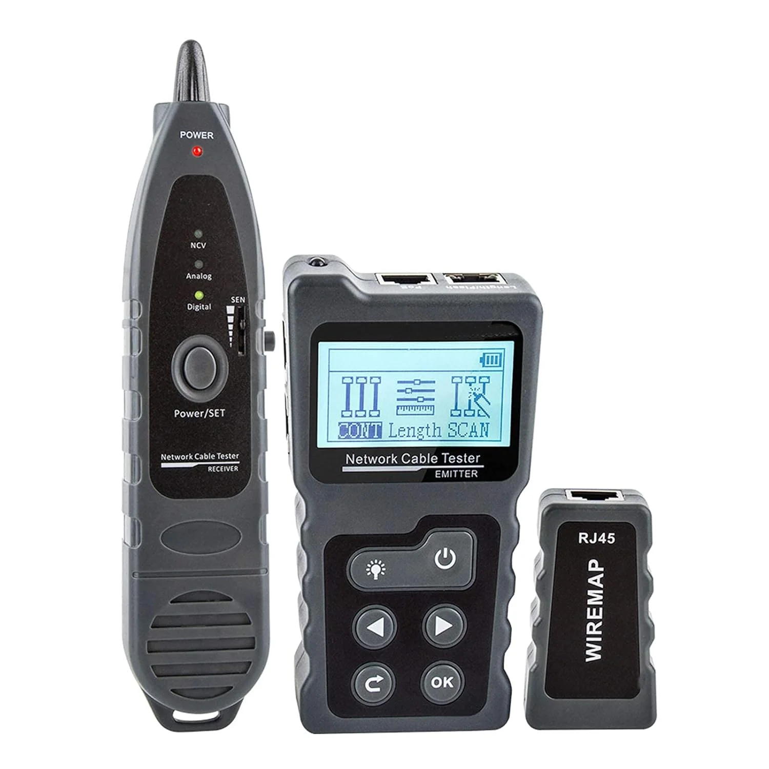 تستر کابل شبکه ردیاب سیم، تستر سوئیچ دیجیتال اترنت CAT5 CAT6 LAN Poe، صفحه نمایش LCD ابزار شبکه