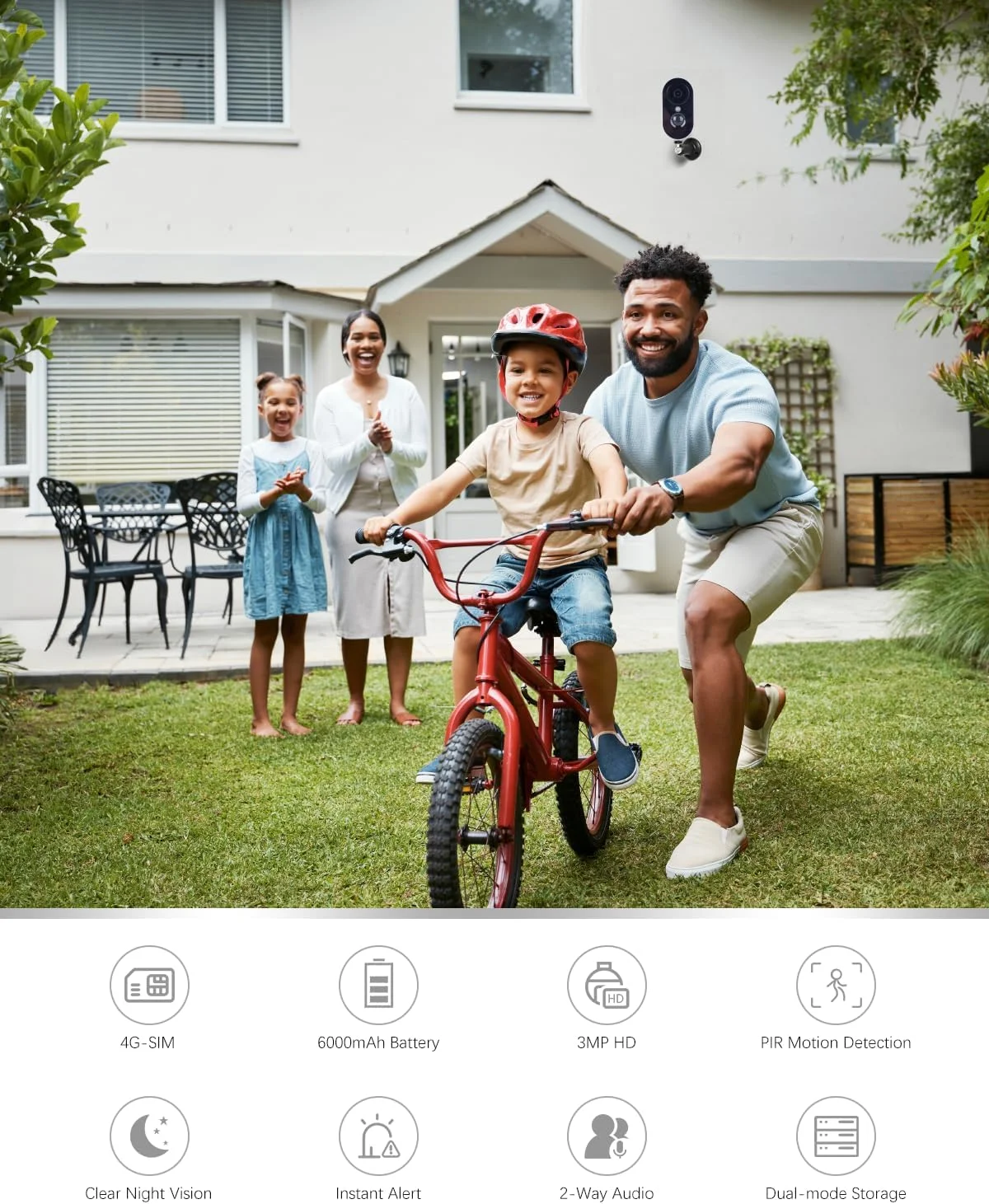 دوربین امنیتی سیم کارت خور 3G/4G Xega، دوربین امنیتی 2K بدون وای فای قابل حمل، دوربین LTE با باتری 6000 میلی آمپر ساعتی، تشخیص حرکت PIR، دید در شب رنگی، صدای دو طرفه، TF/Cloud، IP65 دوربین امنیتی سیم کارت خور 3G/4G Xega، دوربین امنیتی 2K بدون وای فای قابل حمل، دوربین LTE با باتری 6000 میلی آمپر ساعتی، تشخیص حرکت PIR، دید در شب رنگی، صدای دو طرفه، TF/Cloud، IP65