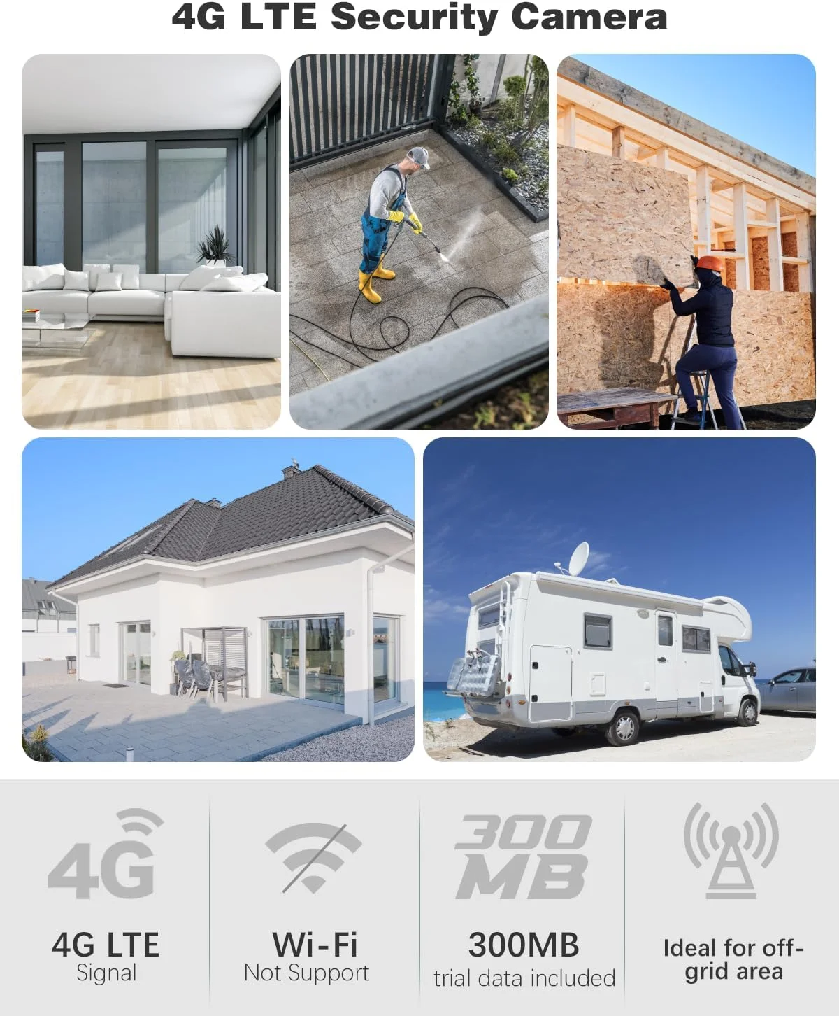 دوربین امنیتی سیم کارت خور 3G/4G Xega، دوربین امنیتی 2K بدون وای فای قابل حمل، دوربین LTE با باتری 6000 میلی آمپر ساعتی، تشخیص حرکت PIR، دید در شب رنگی، صدای دو طرفه، TF/Cloud، IP65 دوربین امنیتی سیم کارت خور 3G/4G Xega، دوربین امنیتی 2K بدون وای فای قابل حمل، دوربین LTE با باتری 6000 میلی آمپر ساعتی، تشخیص حرکت PIR، دید در شب رنگی، صدای دو طرفه، TF/Cloud، IP65