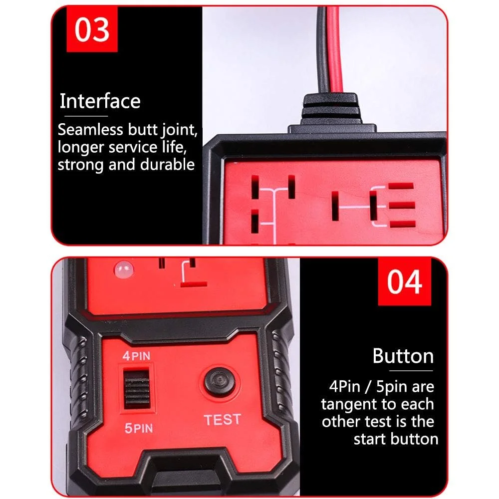 کیت تست رله خودرو Azonee، تستر مدار رله 12 ولت خودرو، ابزار تعمیر تشخیصی برای خودروها و کامیون ها، تستر مدار سیستم الکتریکی برای استفاده در خودرو