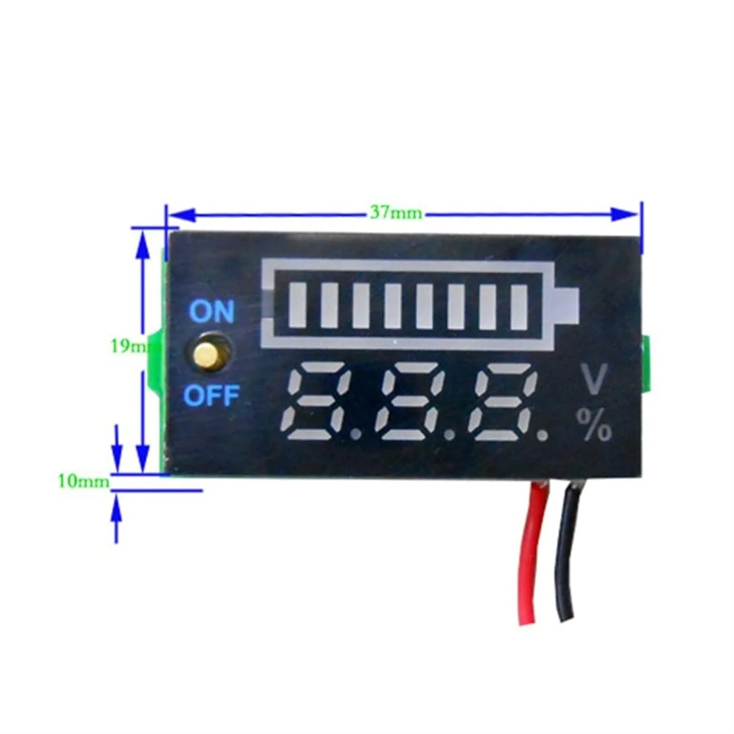 تستر باتری، نشانگر ظرفیت باتری اسیدی سربی خودرو 12 ولت، ولت متر تست قدرت با نمایشگر