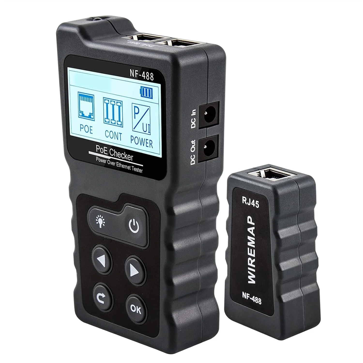 تستر کابل BREAUX، ردیاب سیم، تستر کابل شبکه CAT5 CAT6 LAN، آشکارساز تستر سوئیچ POE، نمایشگر LCD، ابزار تستر کابل اترنت دیجیتال