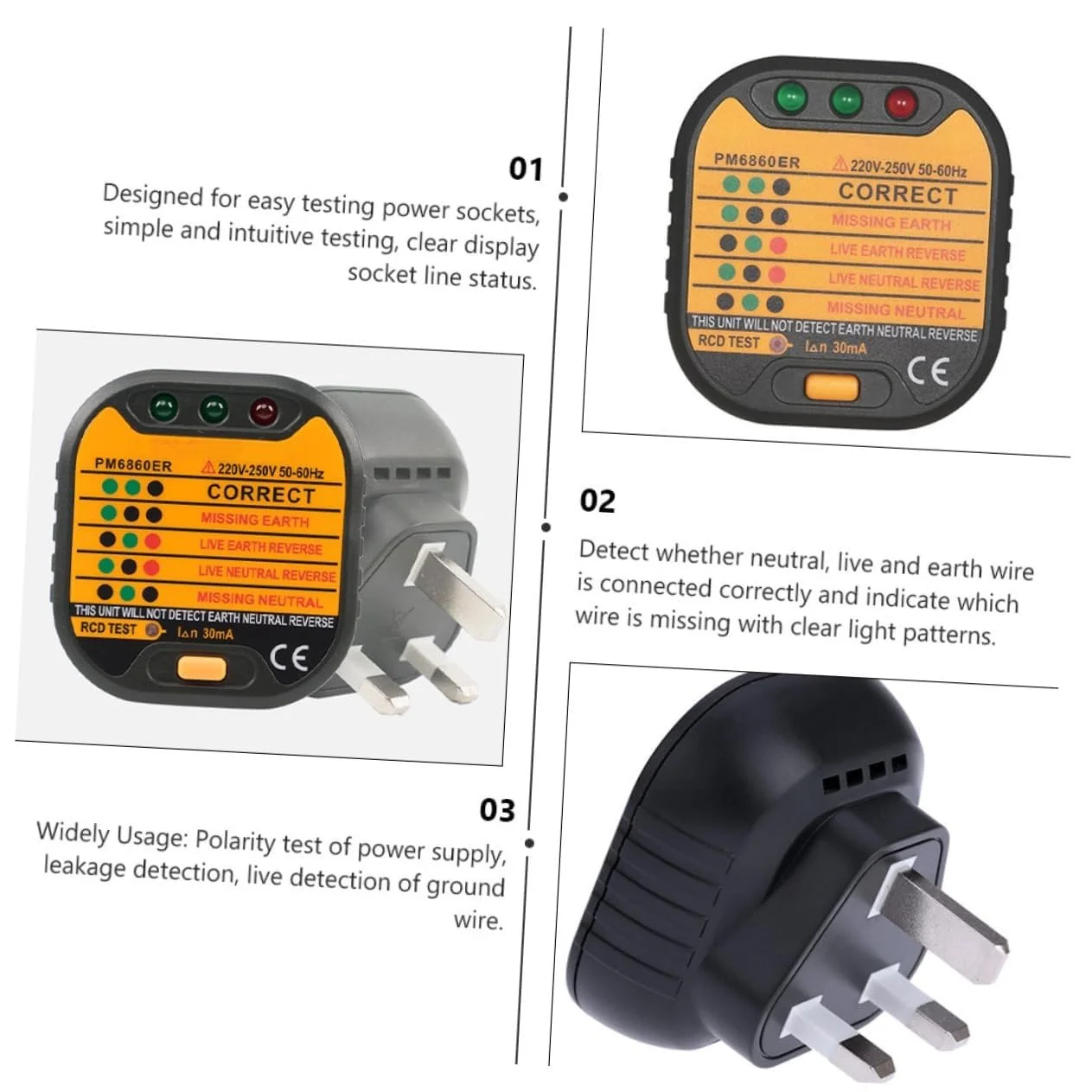 تستر پریز برق Azonee، تستر سوکت الکتریکی، ردیاب ولتاژ پلاریته مدار 220-250 ولت، تستر مدار دوشاخه بریتانیایی، قطع کننده دوشاخه ایمنی سوکت، ردیاب صفر خط پریز تستر پریز برق Azonee، تستر سوکت الکتریکی، ردیاب ولتاژ پلاریته مدار 220-250 ولت، تستر مدار دوشاخه بریتانیایی، قطع کننده دوشاخه ایمنی سوکت، ردیاب صفر خط پریز