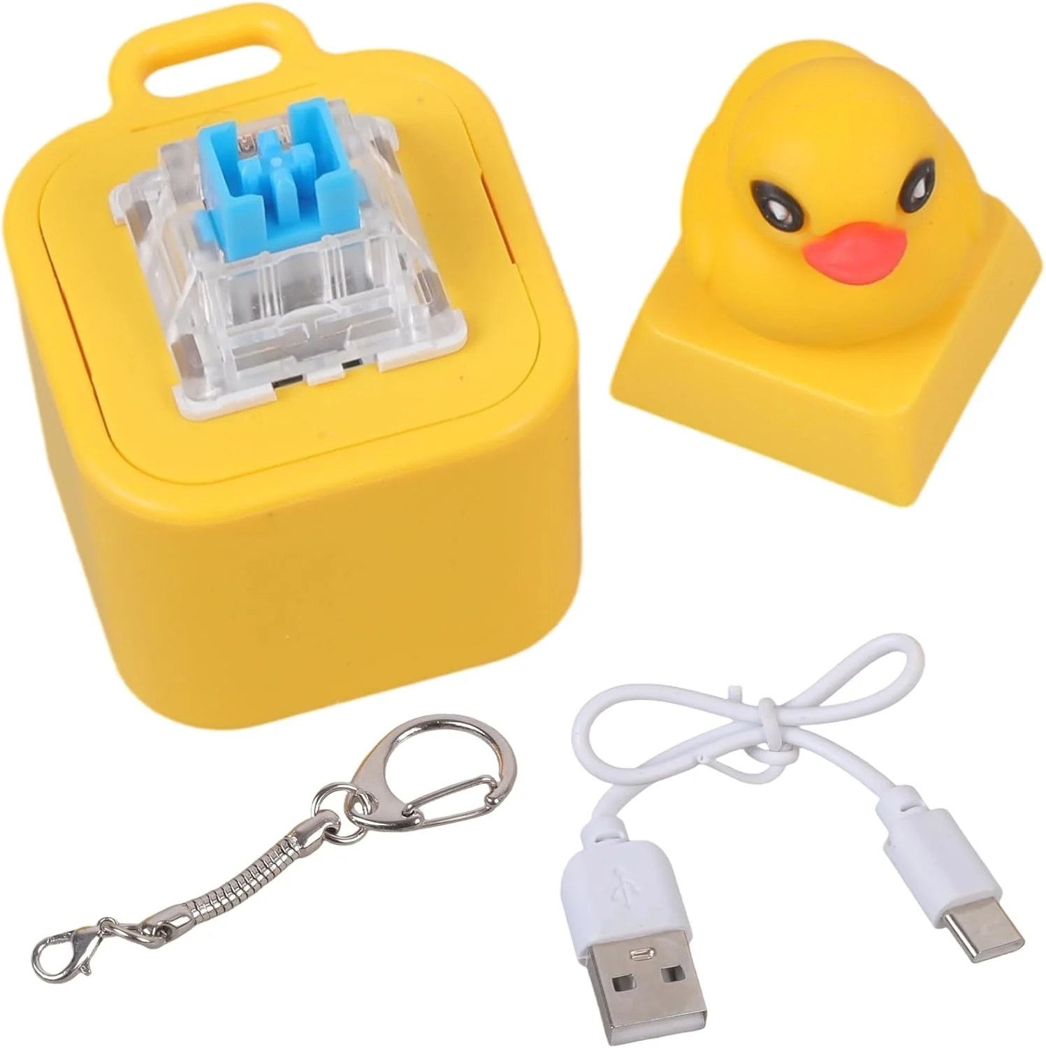 تستر کیبورد شارژی طرح اردک با جاکلیدی و بلندگوهای کاهش استرس برای تست سوییچ های قابل شارژ