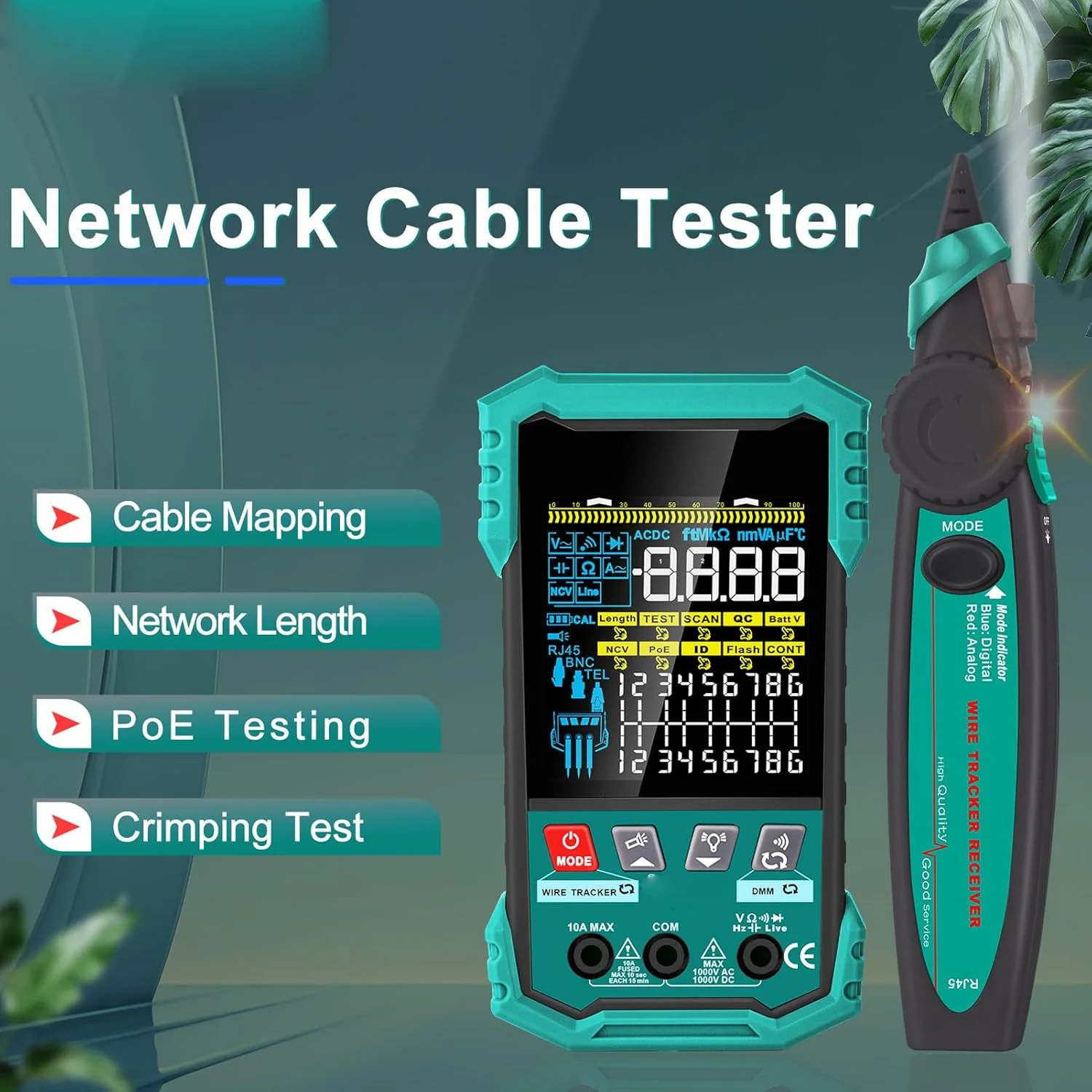 تستر کابل شبکه Yanmis، تستر سیم کابل اترنت با مولتی متر POE NCV برای سیم های CAT5، CAT5e، CAT6 و CAT6A تستر کابل شبکه Yanmis، تستر سیم کابل اترنت با مولتی متر POE NCV برای سیم های CAT5، CAT5e، CAT6 و CAT6A