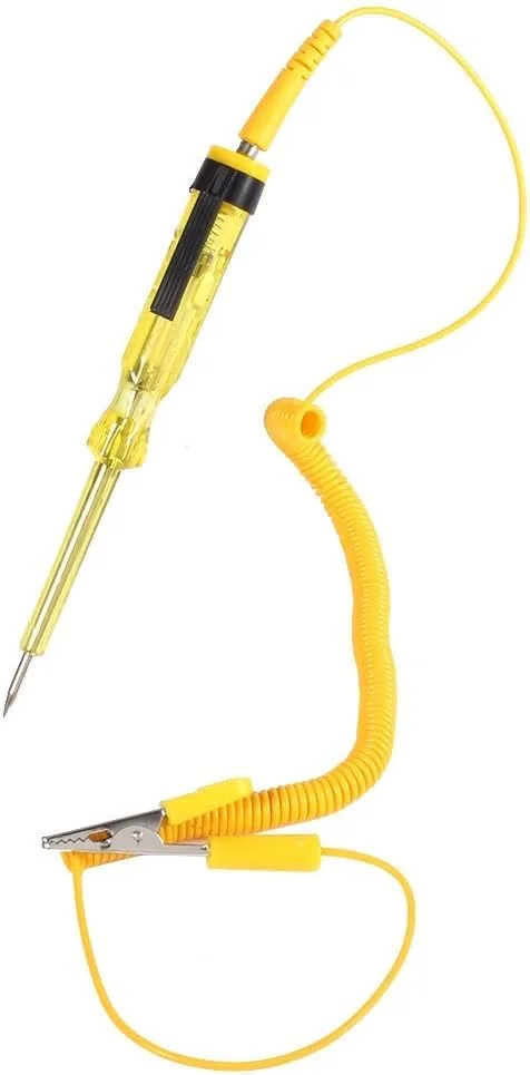 تستر مدار الکتریکی خودرو DC 6V/12V/24V، ابزار قلم تست ولتاژ خودرو با چراغ نشانگر برای سیستم های ولتاژ پایین، فیوز، سوئیچ، سیم ها