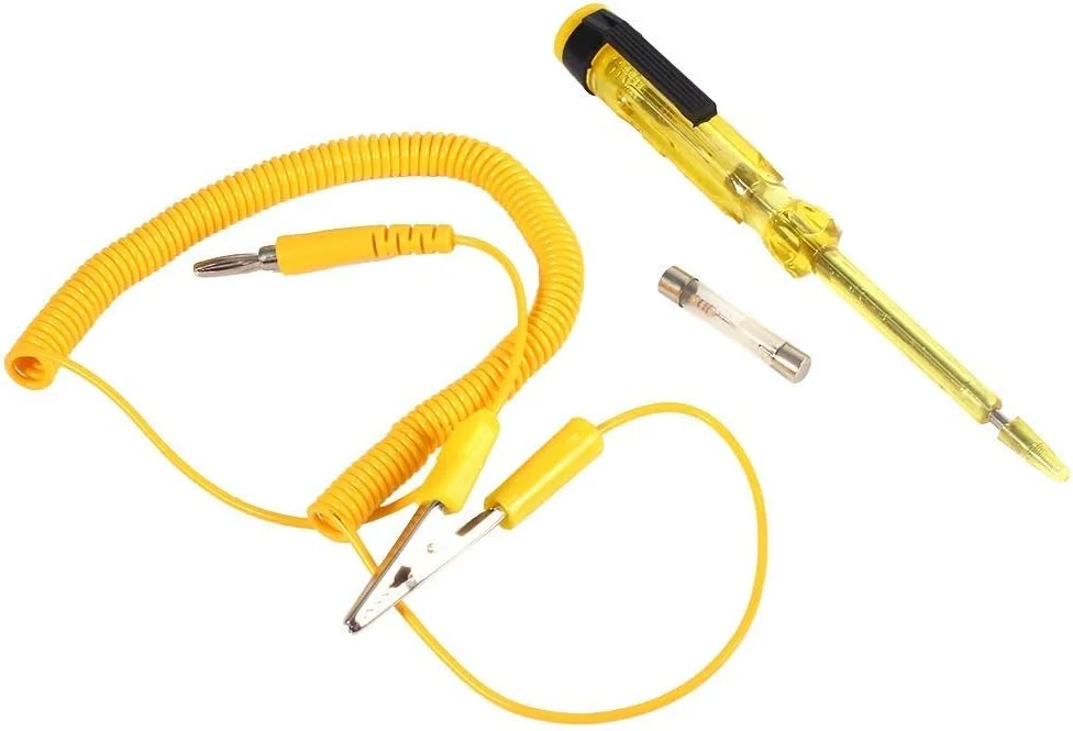 تستر مدار الکتریکی خودرو DC 6V/12V/24V، ابزار قلم تست ولتاژ خودرو با چراغ نشانگر برای سیستم های ولتاژ پایین، فیوز، سوئیچ و سیم ها تستر مدار الکتریکی خودرو DC 6V/12V/24V، ابزار قلم تست ولتاژ خودرو با چراغ نشانگر برای سیستم های ولتاژ پایین، فیوز، سوئیچ و سیم ها