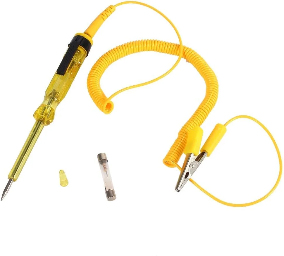 تستر مدار الکتریکی خودرو DC 6V/12V/24V، ابزار قلم تست ولتاژ خودرو با چراغ نشانگر برای سیستم های ولتاژ پایین، فیوز، سوئیچ، سیم ها تستر مدار الکتریکی خودرو DC 6V/12V/24V، ابزار قلم تست ولتاژ خودرو با چراغ نشانگر برای سیستم های ولتاژ پایین، فیوز، سوئیچ، سیم ها