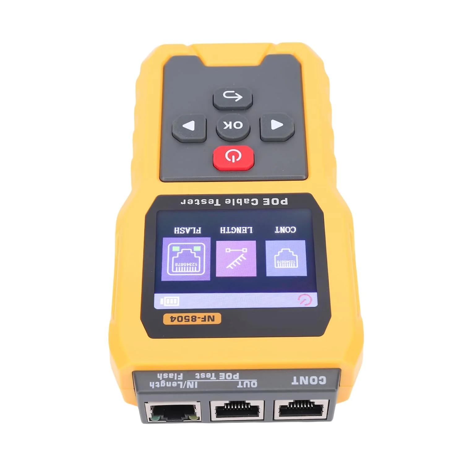 تستر PoE Fabater، تستر طول کابل اترنت CAT6 قابل اعتماد با قابلیت Port Flash برای اعتبارسنجی پورت های PoE فعال، مناسب برای تکنسین ها و برق کارها، جنس ABS، اندازه صفحه نمایش: 2.4 اینچ تستر PoE Fabater، تستر طول کابل اترنت CAT6 قابل اعتماد با قابلیت Port Flash برای اعتبارسنجی پورت های PoE فعال، مناسب برای تکنسین ها و برق کارها، جنس ABS، اندازه صفحه نمایش: 2.4 اینچ