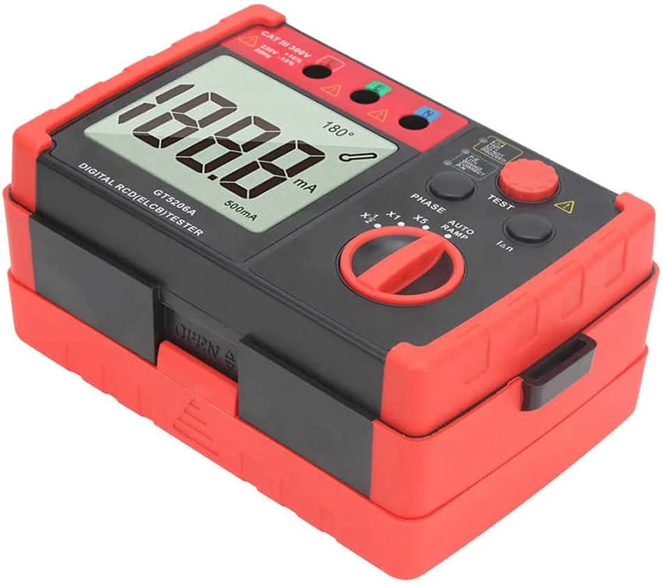 تستر محافظ نشتی GT5206A 230V/50Hz دیجیتال RCD (ELCB) آشکارساز کلید محافظت از نشتی