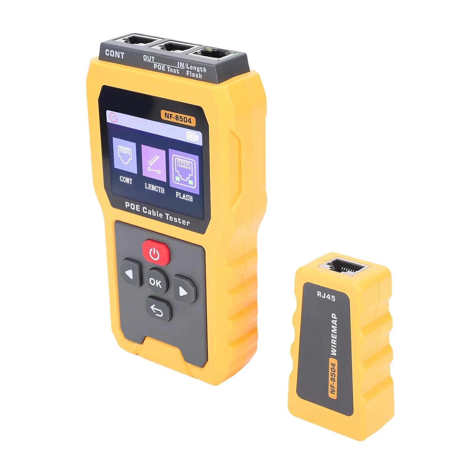 تستر کابل شبکه Jiawu LAN با رابط ریموت برای تست RJ45 در شبکههای برق. مناسب برای متخصصان و تکنسینهای IT. جنس بدنه: ABS، اندازه صفحه نمایش: 2.4 اینچ تستر کابل شبکه Jiawu LAN با رابط ریموت برای تست RJ45 در شبکههای برق. مناسب برای متخصصان و تکنسینهای IT. جنس بدنه: ABS، اندازه صفحه نمایش: 2.4 اینچ