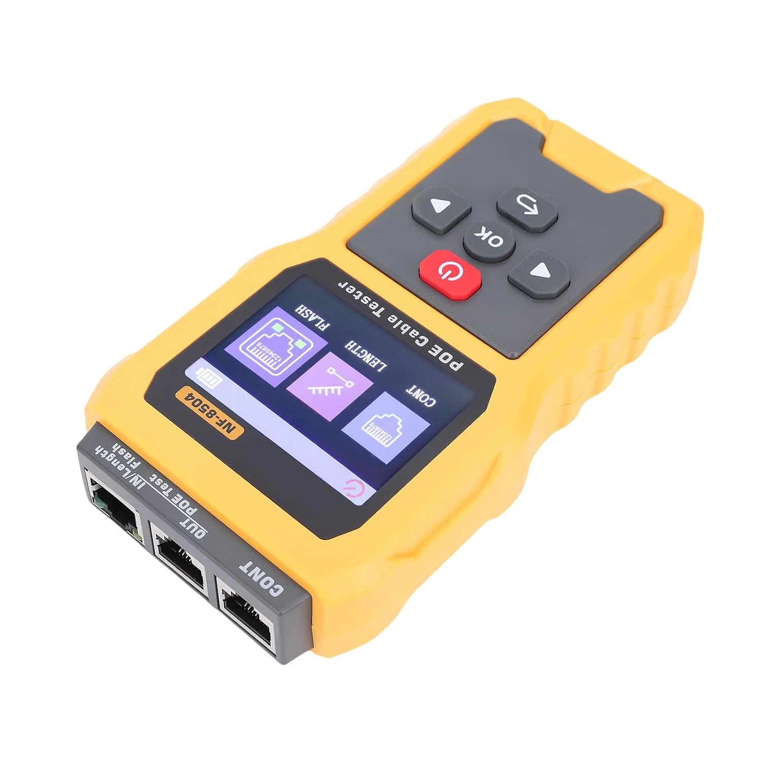 تستر کابل شبکه Jiawu LAN با رابط ریموت برای تست RJ45 در شبکههای برق. مناسب برای متخصصان و تکنسینهای IT. جنس بدنه: ABS، اندازه صفحه نمایش: 2.4 اینچ تستر کابل شبکه Jiawu LAN با رابط ریموت برای تست RJ45 در شبکههای برق. مناسب برای متخصصان و تکنسینهای IT. جنس بدنه: ABS، اندازه صفحه نمایش: 2.4 اینچ