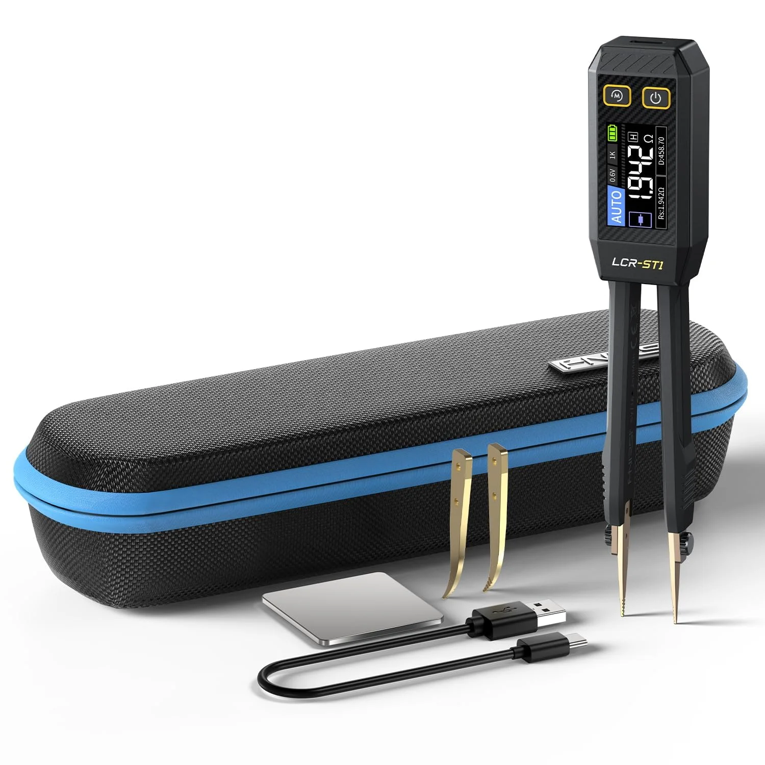 LCR-ST1 تستر LCR با فرکانس 10 کیلوهرتز، تستر مینی هوشمند SMD، مولتی متر ESR، تستر خازن، اندوکتانس، پیوستگی، دیود، تشخیص خودکار قطعات، آنالایزر قطعات الکترونیکی