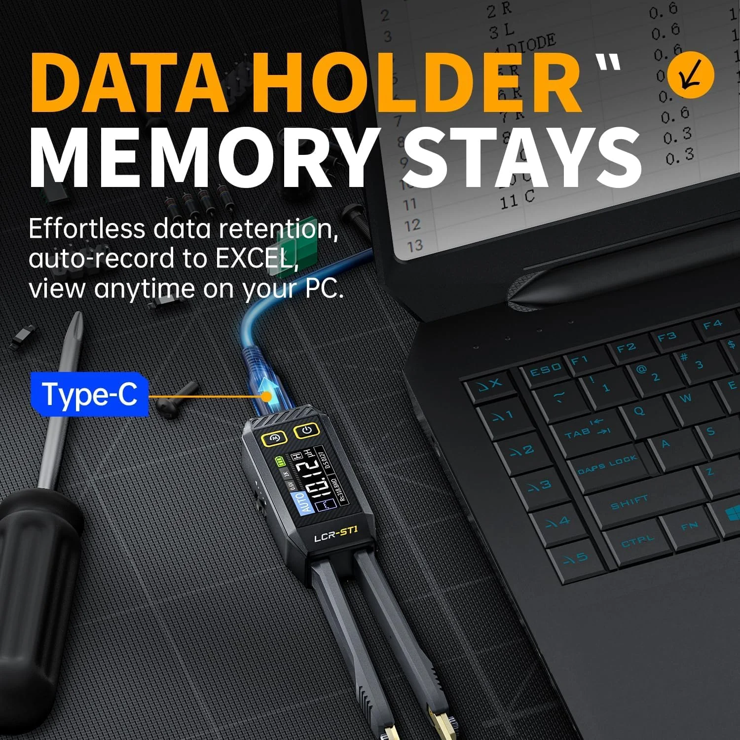 LCR-ST1 تستر LCR با فرکانس 10 کیلوهرتز، تستر مینی هوشمند SMD، مولتی متر ESR، تستر خازن، اندوکتانس، پیوستگی، دیود، تشخیص خودکار قطعات، آنالایزر قطعات الکترونیکی