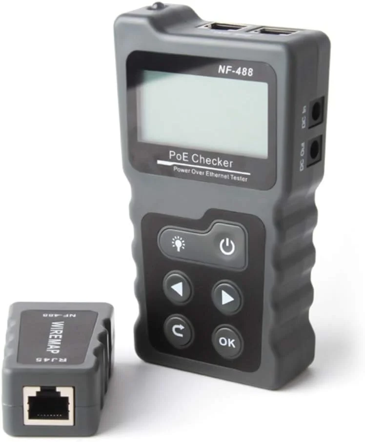 تستر کابل شبکه NUPONO مدل NF-488، تستر PoE، بررسی کننده کابل اترنت Cat5 Cat6 Lan، ابزار شبکه، تست سوئیچ PoE، تستر کابل برای تست اترنت (سایز : 1)