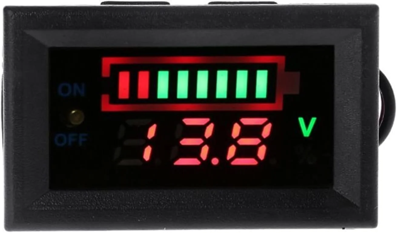 تستر باتری QIVGXBO ولت 12 خودرو، نشانگر ظرفیت باتری اسید سرب، ولت متر، تستر قدرت با نمایشگر Leunlee