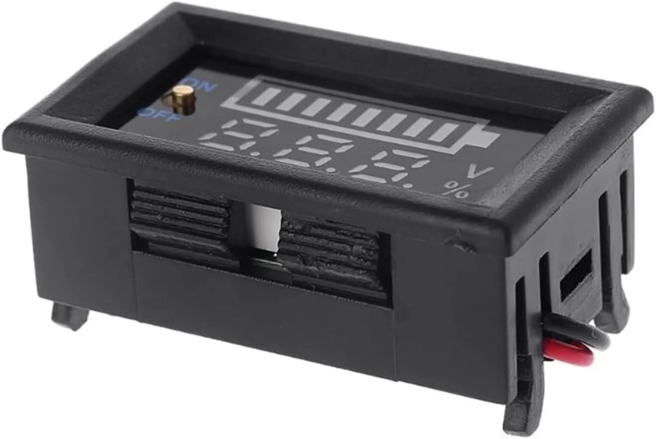 تستر باتری QIVGXBO ولت 12 خودرو، نشانگر ظرفیت باتری اسید سرب، ولت متر، تستر قدرت با نمایشگر Leunlee