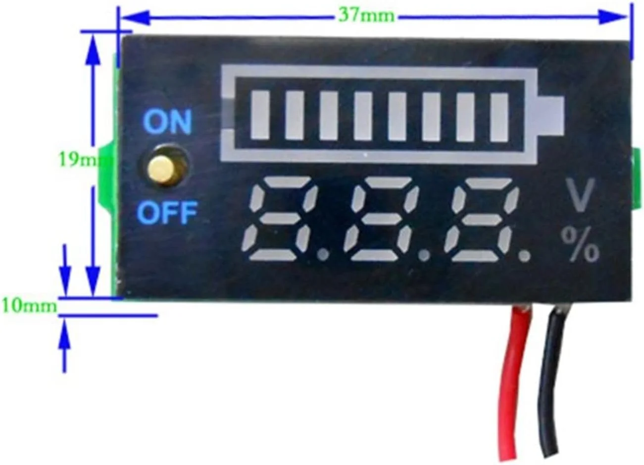 تستر باتری QIVGXBO ولت 12 خودرو، نشانگر ظرفیت باتری اسید سرب، ولت متر، تستر قدرت با نمایشگر Leunlee