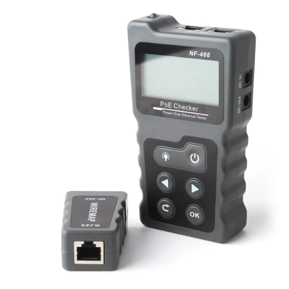 تستر کابل شبکه SilteD مدل NF-488، تستر PoE، بررسی کننده کابل اترنت Cat5 Cat6 Lan، ابزار شبکه، تستر کابل سوئیچ PoE