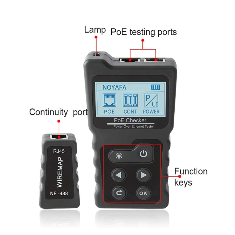 تستر کابل شبکه SilteD مدل NF-488، تستر PoE، بررسی کننده کابل اترنت Cat5 Cat6 Lan، ابزار شبکه، تستر کابل سوئیچ PoE تستر کابل شبکه SilteD مدل NF-488، تستر PoE، بررسی کننده کابل اترنت Cat5 Cat6 Lan، ابزار شبکه، تستر کابل سوئیچ PoE