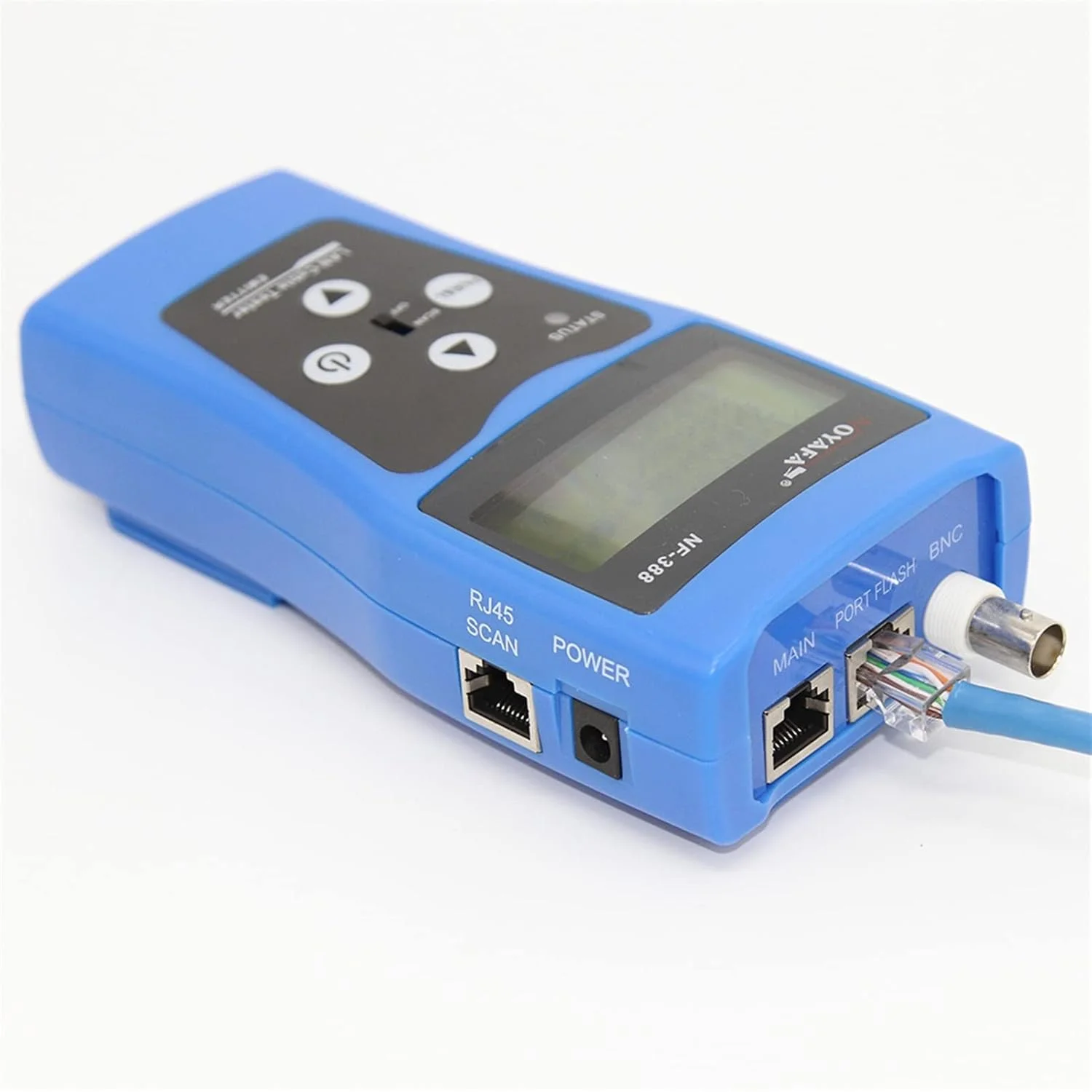 تستر کابل شبکه فیبر نوری مدل NF-388 آبی رنگ، تستر کابل شبکه LAN RJ45 RJ11 USB برای 8 پورت، نسخه انگلیسی تستر کابل شبکه فیبر نوری مدل NF-388 آبی رنگ، تستر کابل شبکه LAN RJ45 RJ11 USB برای 8 پورت، نسخه انگلیسی
