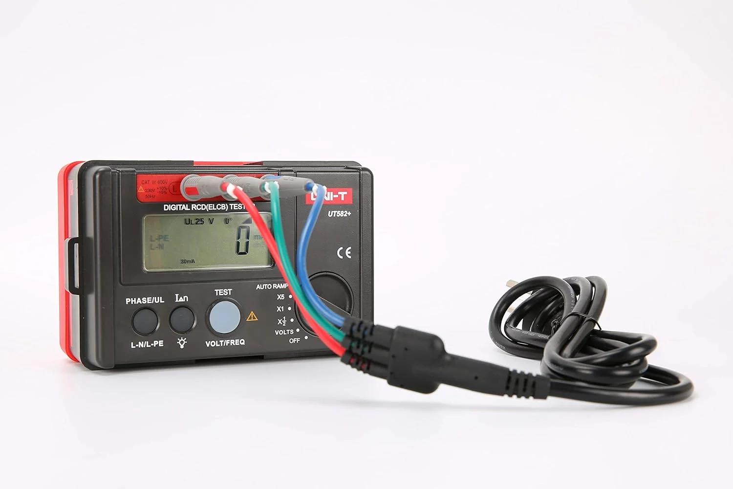 تستر دیجیتال RCD (ELCB) یونی تی UT582+، شمارش 1000 با سوئیچ فاز، بررسی اتصالات، AUTO RAMP، بوق قطع اتصال، نمایش محدوده خارج از اندازه تستر دیجیتال RCD (ELCB) یونی تی UT582+، شمارش 1000 با سوئیچ فاز، بررسی اتصالات، AUTO RAMP، بوق قطع اتصال، نمایش محدوده خارج از اندازه