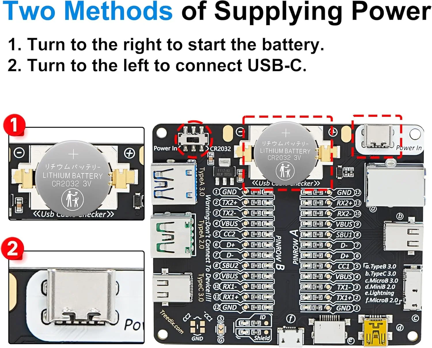 برد تست کابل USB Treedix، سیم داده تستر کابل USB با جعبه اکریلیک، تست شارژ خط داده نوع C میکرو نوع A نوع B برد تست کابل USB Treedix، سیم داده تستر کابل USB با جعبه اکریلیک، تست شارژ خط داده نوع C میکرو نوع A نوع B