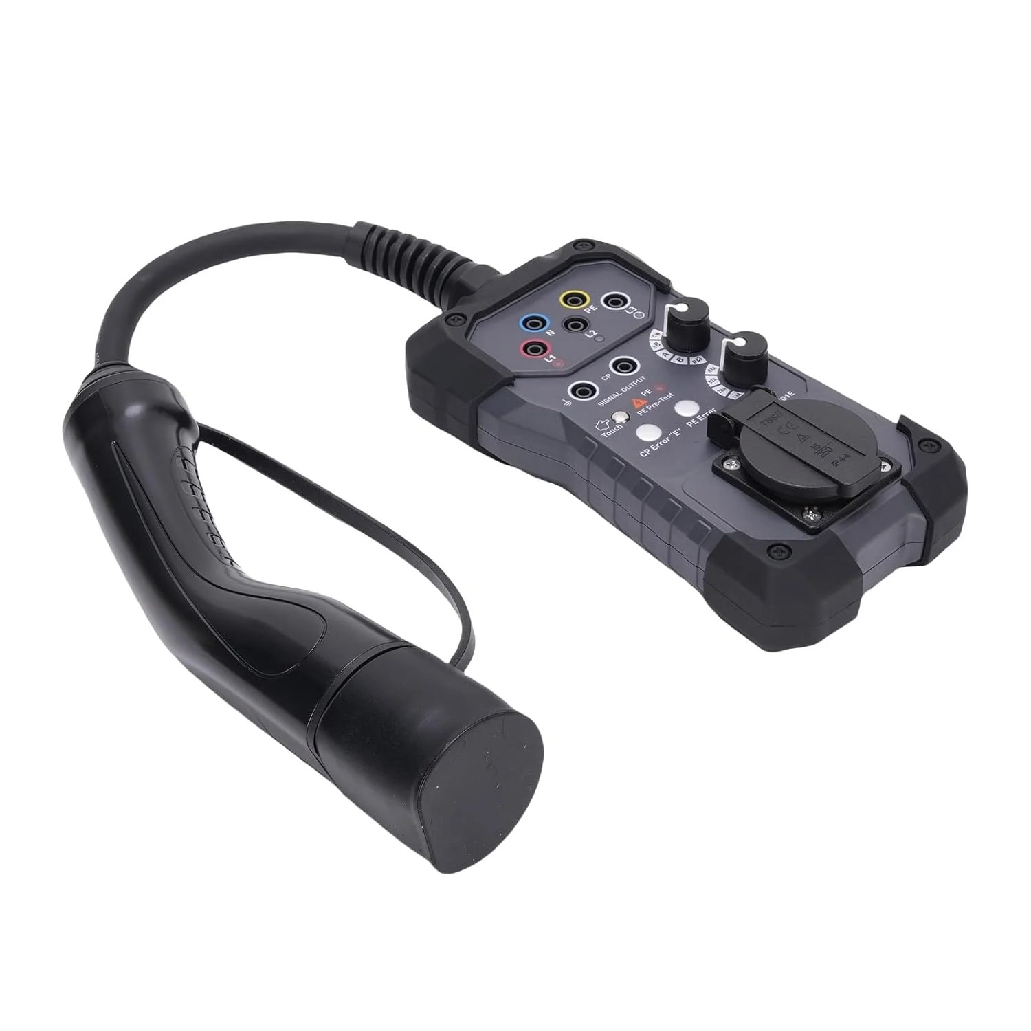 آداپتور تست ایستگاه شارژ خودروی برقی، سازگار با تسترها، مولتی مترها و اسیلوسکوپ ها، تستر سازگار با پلاگ 4 میلی متری، سوئیچ CP، چراغ های LED