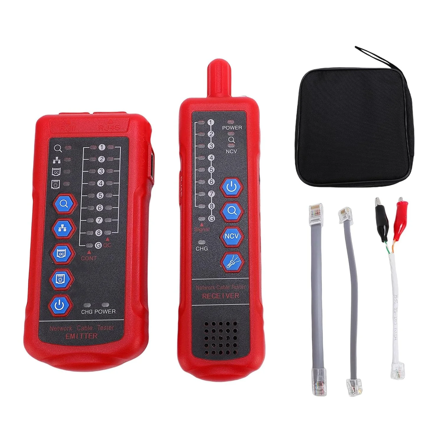 تستر کابل شبکه، ابزار تست پیوستگی خط تلفن اترنت برای CAT5 CAT6، با پورت RJ45 RJ11