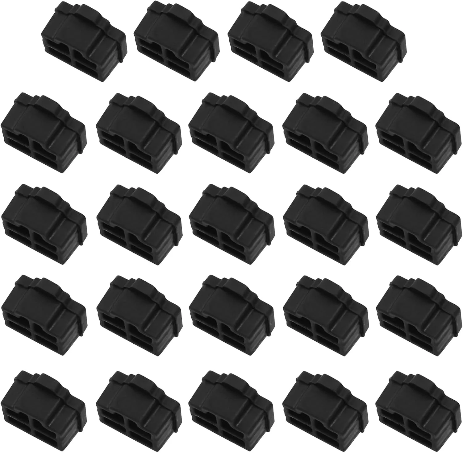۲۴ عدد درپوش محافظ گرد و غبار RJ45 - درپوش های سیلیکونی محافظ پورت اترنت RJ45 - محافظ پورت برای هاب، تلویزیون، کامپیوتر - مشکی