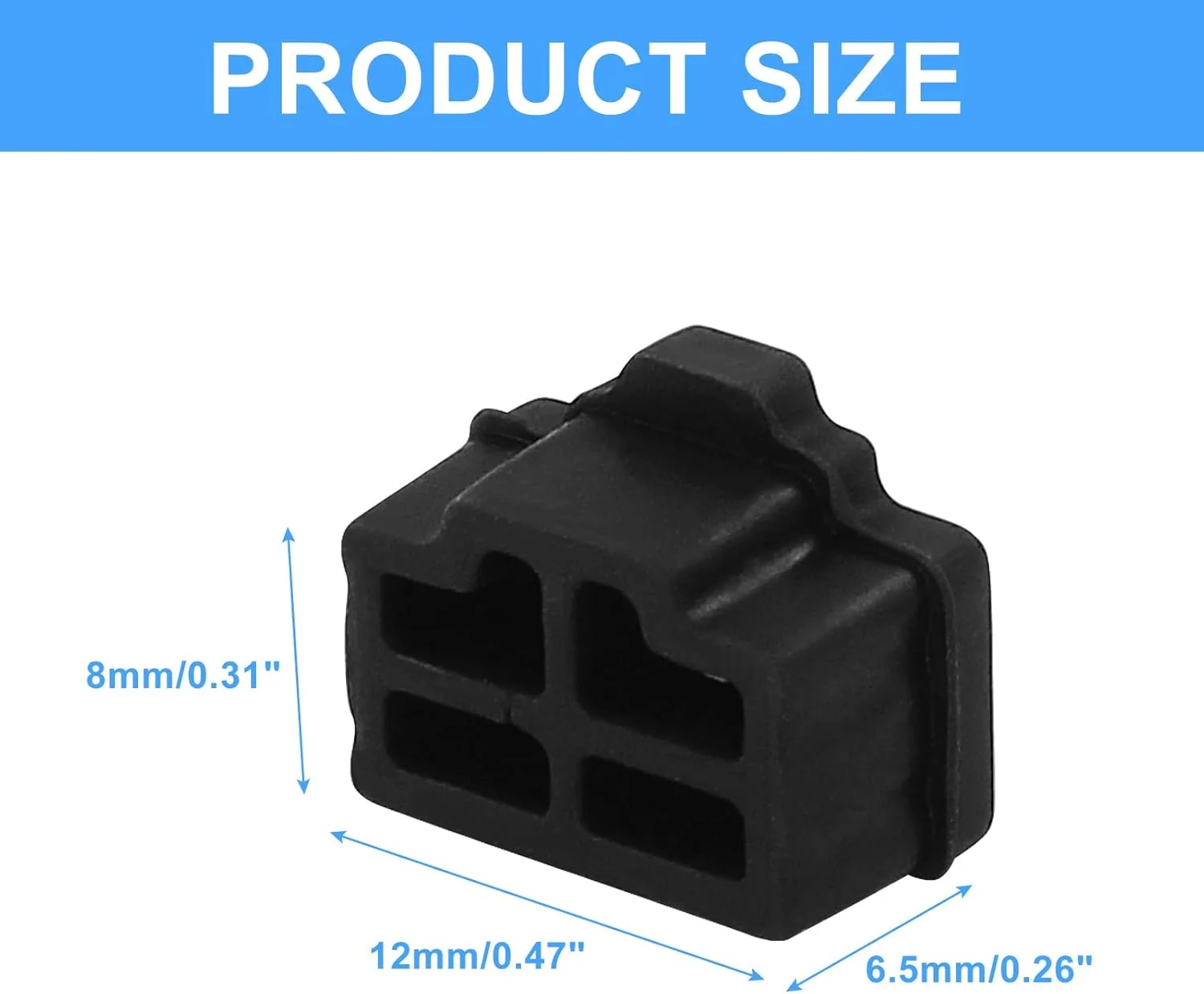 ۲۴ عدد درپوش محافظ گرد و غبار RJ45 - درپوش های سیلیکونی محافظ پورت اترنت RJ45 - محافظ پورت برای هاب، تلویزیون، کامپیوتر - مشکی