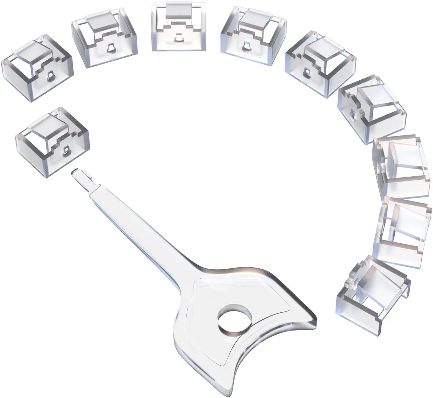 مجموعه قفل پورت RJ45 ده عددی با 1 کلید - قفل کننده پورت RJ45 و مسدود کننده گرد و غبار، درپوش های پوشش گرد و غبار شفاف، محافظ های پلاگین پورت مادگی، سازگار با کامپیوترها، تلویزیون ها، روترها و سایر دستگاه های RJ45