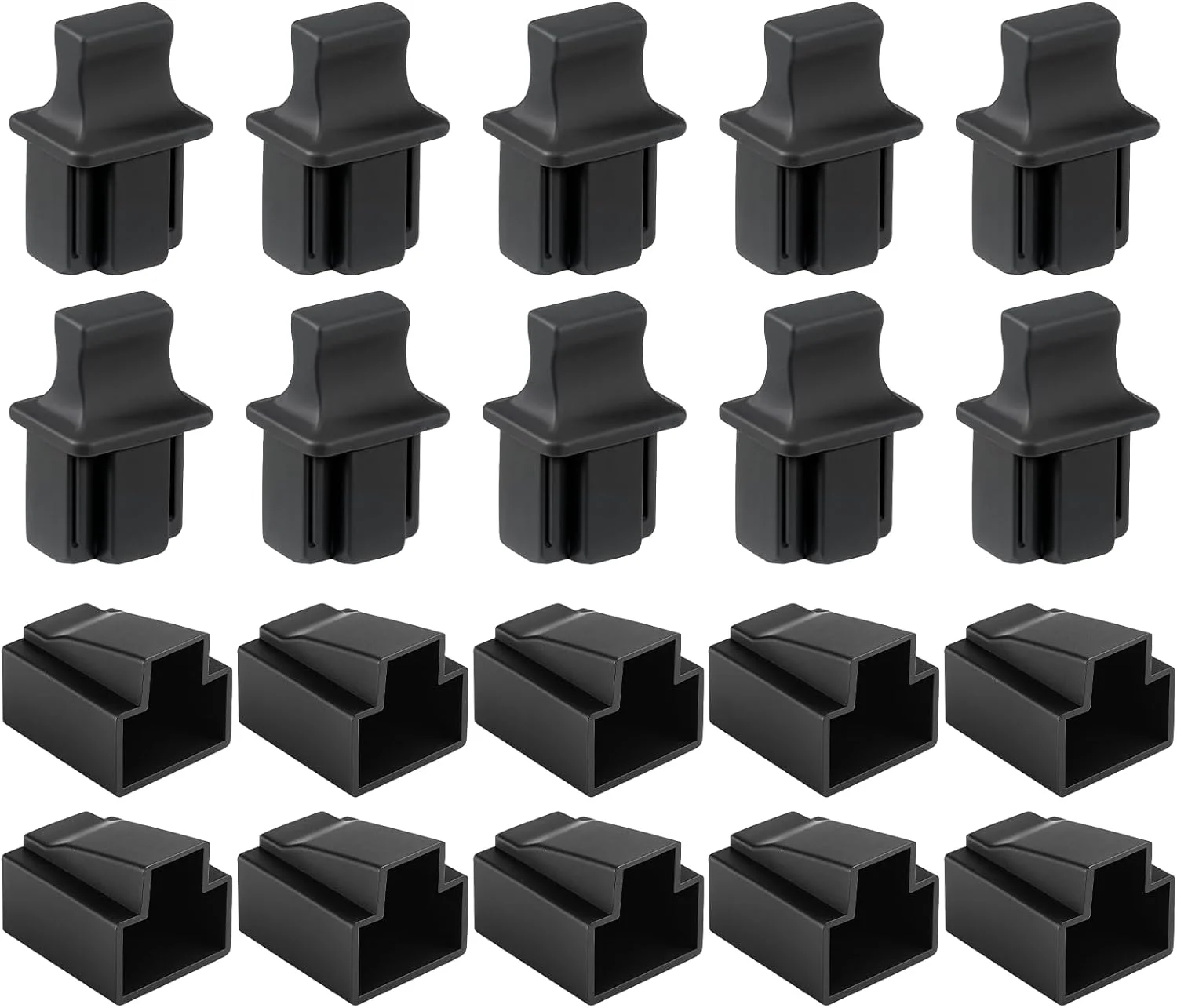 درپوش محافظ گرد و غبار RJ45، ۱۰ عدد نر + ۱۰ عدد ماده، محافظ پورت اترنت لن، درپوش ضد گرد و غبار RJ45 برای اسلات ترمینال فیبر نوری مسی RJ45 ماده، مشکی