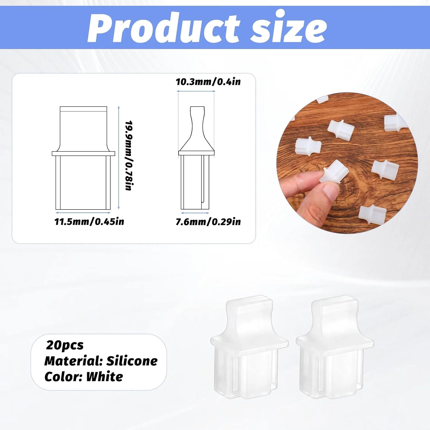 بسته 20 عددی درپوش گرد و غبار سفید RJ45، محافظ پورت اترنت LAN، درپوش محافظ پلاگین ضد گرد و غبار RJ45 برای اسلات ترمینال فیبر نوری مس RJ45 ماده، سیلیکونی