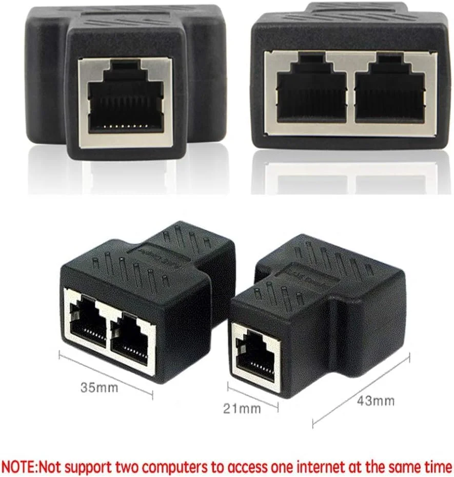آداپتور اتصال دهنده اسپلیتر RJ45، پورت USB به RJ45 دوگانه مادگی 1 به 2 8P8C پلاگین اترنت سوکت شبکه LAN برای Cat5، Cat5e، Cat6، Cat7 (مشکی) آداپتور اتصال دهنده اسپلیتر RJ45، پورت USB به RJ45 دوگانه مادگی 1 به 2 8P8C پلاگین اترنت سوکت شبکه LAN برای Cat5، Cat5e، Cat6، Cat7 (مشکی)
