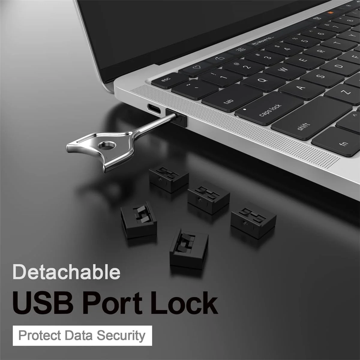 مجموعه ۱۰ عددی مسدود کننده پورت USB کیست ویو همراه با کلید، درپوش های قفل شونده ضد گرد و غبار برای کامپیوتر، تلویزیون و روتر، محافظ پورت مادگی USB A مشکی