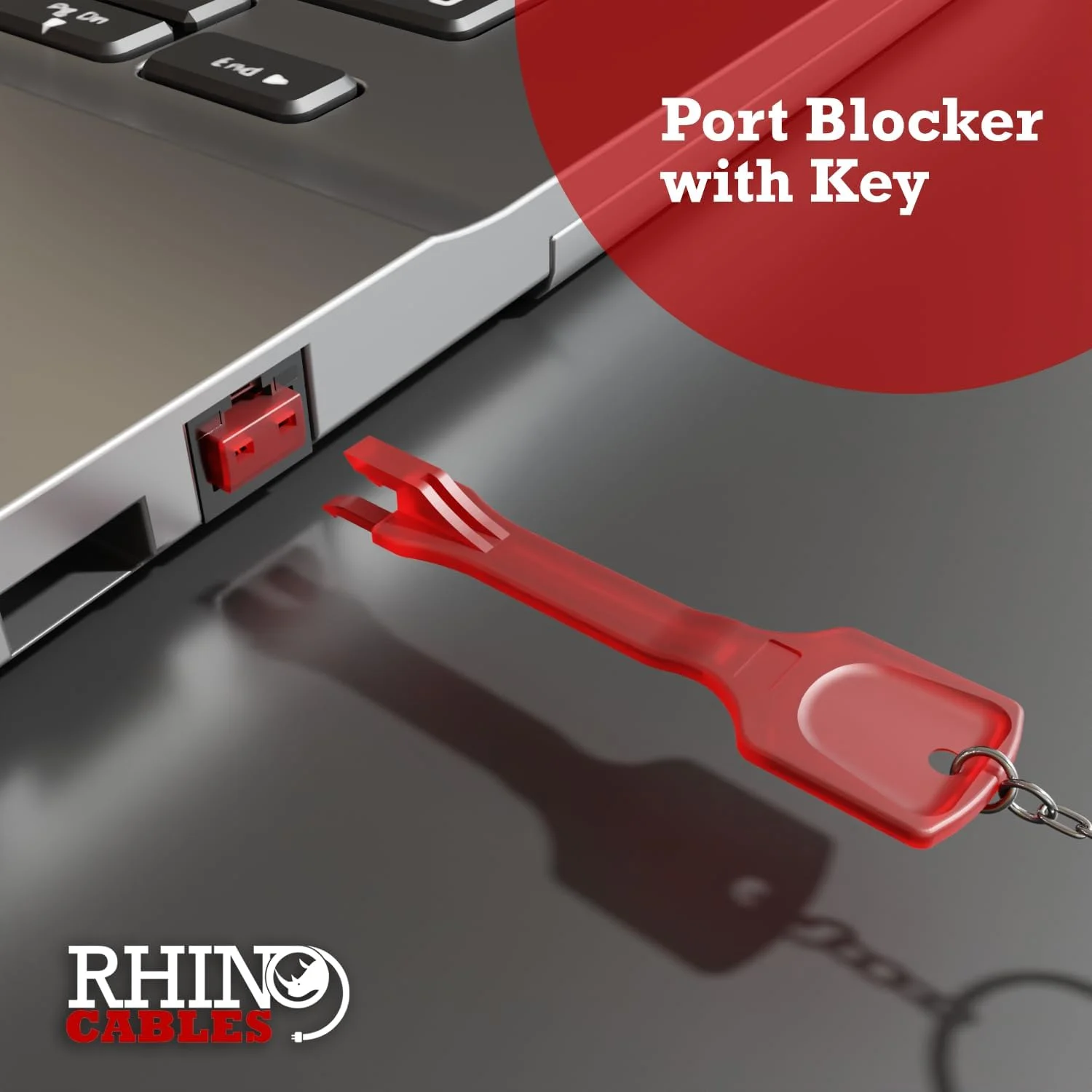 مسدود کننده پورت RJ45 rhinocables، پوشش محافظ و قفل پورت شبکه اترنت LAN قابل استفاده مجدد با کلید حذف برای رایانه های شخصی، لپ تاپ ها، هاب ها، سوئیچ ها، روترها (20 قفل)