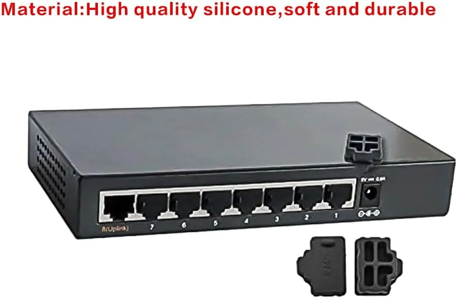 درپوش محافظ پورت RJ45 سیلیکونی LampVPath، 110 عددی، ضد گرد و غبار، مناسب برای پورت مادگی هاب اترنت، مشکی، برای تلویزیون، کامپیوتر و سایر دستگاه ها.